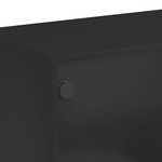 vidaXL Table basse avec portes en verre noir 102x50x42 cm
