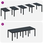 Table de jardin vidaXL Anthracite 250x100x73 cm en Poly Rattan