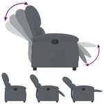 vidaXL Fauteuil inclinable Gris foncé Velours