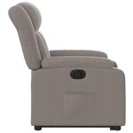 vidaXL Fauteuil inclinable électrique taupe tissu