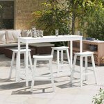 vidaXL Ensemble de bar de jardin 4 Pièces Blanc HDPE