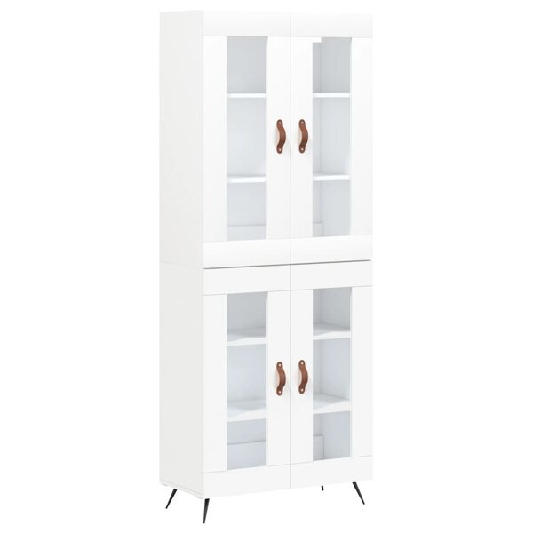 vidaXL Buffet haut Blanc 69 5x34x180 cm Bois d'ingénierie