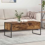 vidaXL Table basse Chêne Fumé 100 x 46 x 40 cm Bois d'ingénierie