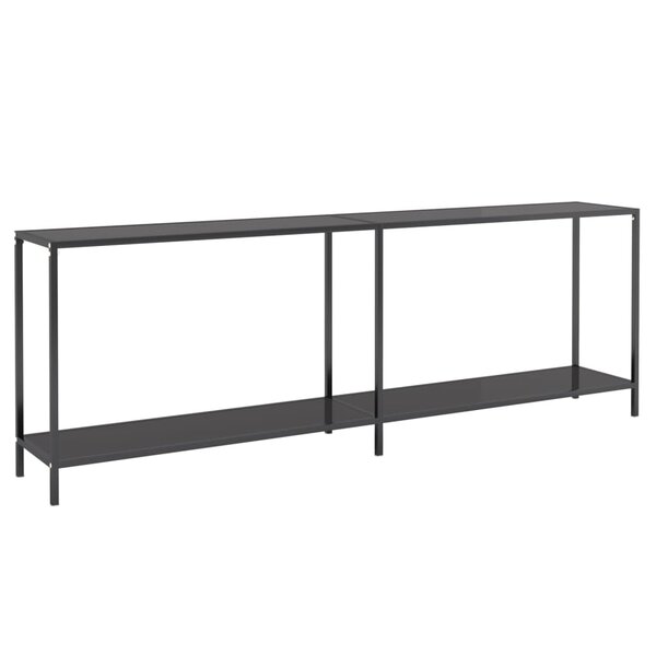 vidaXL Table console Noir 220x35x75 5 cm Verre trempé