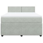 vidaXL Sommier à lattes de lit et matelas Gris clair 140x190cm Velours