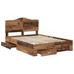 vidaXL Cadre de lit Bois ancien 140 x 190 cm Bois d'ingénierie