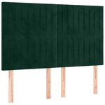 vidaXL Tête de lit à LED Vert foncé 144x5x118/128 cm Velours