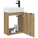 vidaXL Meuble de salle de bain avec robinet Chêne artisanal