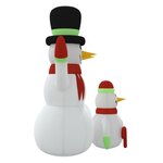 vidaXL Famille de bonhommes de neige gonflable avec LED 360 cm