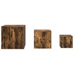 vidaXL Tables d'appoint 3 Pièces Chêne fumé Bois d'ingénierie