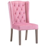Vidaxl chaises à manger lot de 2 rose velours