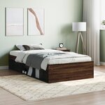 vidaXL Cadre de lit chêne marron 90x200 cm