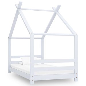 vidaXL Cadre de lit d'enfant Blanc Bois de pin massif 80x160 cm