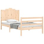 vidaXL Cadre de lit et tête de lit 100x200 cm bois massif