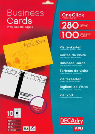 Pack 100 Cartes Visite Oneclic 280G.