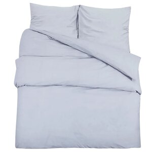 vidaXL Ensemble de housse de couette Gris 155x220 cm Microfibre légère
