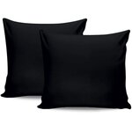 Parure de lit - housse de couette 220 x 240 + 2 taies d'oreiller 60 x 60 - Satiné coton - Noir