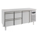 Table réfrigérée professionnelle 4 tiroirs et 1 porte - 417 l - combisteel - r600a - rvs aisi 2011417pleine 1795x700x850mm