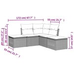 vidaXL Salon de jardin avec coussins 5 Pièces marron résine tressée