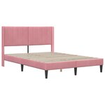 vidaXL Cadre de lit avec matelas Rose 140 x 200 cm Velours