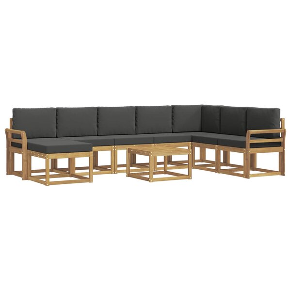 vidaXL Ensemble de canapés d'extérieur 9 pc Blanc et anthracite