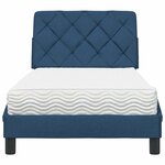 vidaXL Lit avec matelas bleu 90x190 cm tissu