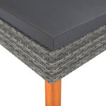 vidaXL Repose-pied Résine tressée et bois d'eucalyptus massif