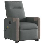 vidaXL Fauteuil inclinable de massage électrique Gris foncé Tissu
