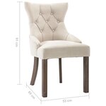 vidaXL Chaises à manger lot de 2 beige tissu