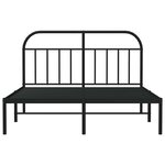 vidaXL Cadre de lit métal sans matelas avec tête de lit noir 135x190cm
