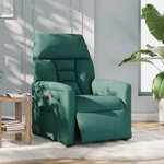 vidaXL Fauteuil inclinable électrique Vert foncé Tissu