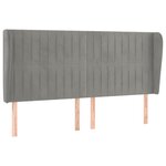 vidaXL Tête de lit avec oreilles Gris clair 163x23x118/128 cm Velours
