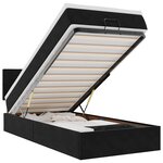 VidaXL Cadre de lit ottoman avec matelas noir 100x200cm velours