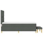 vidaXL Lit à Ressort avec Matelas & Banc Gris Foncé 100x200 cm Tissu