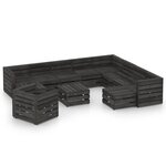 vidaXL Salon de jardin 12 Pièces Bois de pin imprégné de gris