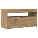 vidaXL Meubles TV avec lumières LED 2 Pièces chêne artisanal