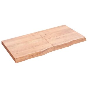 vidaXL Dessus de table marron clair bois chêne massif traité