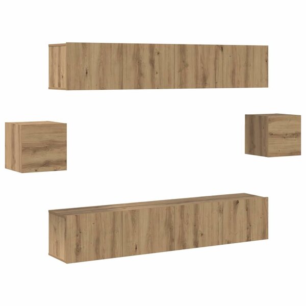 vidaXL Ensemble de 6 meubles TV en chêne artisanal en bois