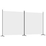 vidaXL Cloison de séparation 2 panneaux Blanc 348x180 cm Tissu