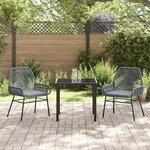 vidaXL Ensemble de salle à manger pour jardin 3 Pièces Gris polyrotin