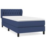 vidaXL Sommier à lattes de lit avec matelas Bleu 100x200 cm Tissu
