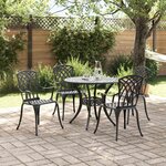 vidaXL Ensemble de salle à manger pour jardin 5 Pièces Noir Aluminium