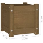 vidaXL Jardinières d'extérieur 2Pièces Marron miel 31x31x31cm Bois de pin