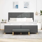 vidaXL Lit à ressorts avec matelas Gris foncé 200 x 200 cm tissu