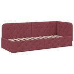 vidaXL Cadre de lit d'angle Bordeaux 80 x 200 cm tissu