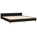 vidaXL Cadre de lit avec tête de lit Noir 180 x 200 cm Tissu