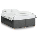 vidaXL Cadre de lit sans matelas gris foncé 140x190 cm tissu