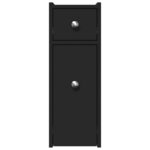 vidaXL Armoire de salle de bain étroite avec roulettes noir