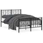 vidaXL Cadre de lit métal sans matelas avec pied de lit noir 120x200cm