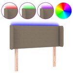 vidaXL Tête de lit à LED Taupe 103x16x78/88 cm Tissu